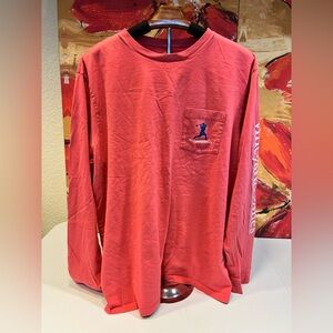 Vineyard Vines Coral Long Sleeve Pocket Tee with Lacrosse Logo, Size XL
